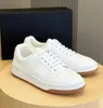 Topp 2024 Design SL61 Men Sneakers Shoes Low Top Calfskin Leather Trainers White Black Blue Skateboard Walking Comfort Party Dress Round Toe Run Sports Skate Shoe Box