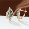 Boucles d'oreilles Stud Zircon Flower Pendant Hoop pour femmes simples Fashion Huggies Bijoux Aretes