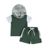 Clothing Sets Toddler Boys Hoodie Outfit Infant Baby 2Pcs Hooded Sweatshirt Tank Tops Drawstring Shorts Pant