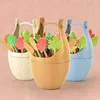 Vorken 16 -stks mini fruit vork bladvormige tarwestrak stokken snack cake dessert pick tandenstoker voor decoreren of lunch