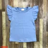 Çocuklar Çocuk Kızlar İçin Sade T Shirt Üstleri Bebek yürümeye başlayan çocuk katı boş pamuklu giysiler çocuklar yaz tees uçan kollu 0-16 yıl 240410