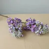 Fleurs décoratives 3 PCS Couleur de gradient Hortensia 3D Plastique Long Lilac Fleur artificielle 64 cm Décoration domestique Arrange