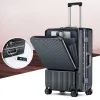 Bagage Ny vagnsrumsgäst Dator Boarding Travel Bagage Front Open Men's Women's Side Open Pull Rod Case 20 "Aluminium Frame 24"