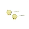 Stud Earrings Natural Blue Red Amber Round Sphere For Women 925 Sterling Silver 9mm Yellow Earring Gift