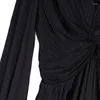 Sukienki swobodne 2024 Kobiety Satynowa sukienka Satynowa sukienka Mini A-line Sexy High Street Chic