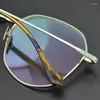 Lunettes de soleil Frames Classical Vintage Sliver Round Series Caxe Patchwork Design for Men and Women Made-Made-Light Titanium Eyeglass