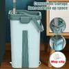 Auto Squeeze Mop With Bucket Set 360 Roterande golvtvätt Hushåll Rengöring av platt moppar Våt eller torr användning Hemrensare Tillbehör 240418