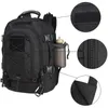 Sac à dos extérieur 60L Note de carnet pour hommes Sac à dos militaire noir imperméable Tactique pour les hommes Travel Randonnée Camping Trekking