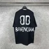 Designer korrekter Paris BB Back Glow Graffiti Print kurzärmeliges T-Shirt Sommer reines Baumwoll Trendy BR Paar Dress Os Style