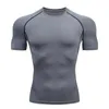 Men Running Compression T-shirt Short Sleeve Sport Tees Gym Fitness Sweatshirt Male Jogging Tracksuit Homme Athletic Shirt Tops 240419