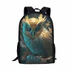 Väskor Owl Print Design Ryggsäck Student School Bag Youth Man Woman Travel Rucks Ssacks Student Computer Bag Daily Casual Ryggsäckar