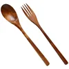 Forks Wooden Fork And Spoon Spoons Eating Multi-function Appetizer Noodles Cutlery Set