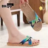 Тапочки Bkqu 2024 Summer Colors Flax Home Women 35-45 Большой размер шлепающие пляжные шлепанцы не скользят.