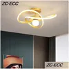 Taklampor modernt ledtrådare ljus för sovrum vardagsrummet svart guld design nordisk inredning lampa 220v droppe deliv dhzxi