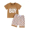 Наборы одежды для малыша Baby Boy Summer Etbits Print Print Tops с коротки