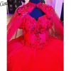 Quinceanera Kleider für 15 Party Mode Spitzen Applique Aschenputtel Geburtstagskleid heißes Schatz Ballkleid