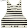 Designer T Shirts Womens New Sports Tank Top Spring/Summer Stripe U-formad stickad kort rem MSVN