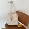Сумки Hylhexyr Женщины милые кроличьи вышивка сумочка вельветовые сумки для покупок Canvas магнитная сумка для плеча для учеников