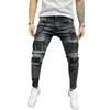 Men jeans Hip Hop Ripped Slim Stretch Pants Spring and Autumn Fashion Club pojkvän Kläder av hög kvalitet Jeans S-3XL 240411