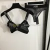 Sexig mesh bikini set kvinnor transparent baddräkt brev webbing badkläder snabb torkning baddräkt