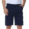 Mann Shorts Sommer Herren solide Casual Draw String Jogging Sports Hosen Elastische Taille Frachtshorts zum Klettern des Laufbasketballs