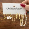 Dangle Earrings Vintage Butterfly Pearl Set For Women Circle Drop Earring Gold Color Acrylic Geometric Pendant Tassel Trendy Jewelry