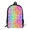 Sacs White Butterfly School Sac arc-en-ciel imprimé adolescents enfants sac à dos garçon fille colorée sacles d'étudiant sacs de scolarisés.