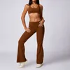 Pantalon de deux pièces pour femmes Logo personnalisé Beau Sports de dos et de loisirs Ensemble minceur de yoga serré au cou