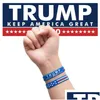 Party Favor Trump 2024 Sile Bracelet Black Blue Red Wristband Save America Again 6 Style Drop Delivery Home Garden Festive Supplies Ev Otq0T