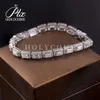 Braccialetti a fascino solido 14k Braccialetti bianchi Moissanite gemstone surround piccoli diamanti accettati OEM ODM Gioielli Holycome personalizzati