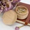 Boîte d'anneau vintage rétro de rangement en bois en bois pour contenant organisateur de bijoux en bois naturel