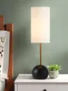 Table Lamps Linen Lampshade Lights Bedroom Bedside Living Room Nordic Study Long Pole Lantern Top Decoration Desk