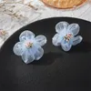 Studörhängen elegant spetstygblomma för kvinnor trendiga charms bröllopsdekoration på öronmodelsmycken kvinnlig dam gåva