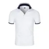 100% coton Polo Men Shirt Contraste Couleur Couleur d'été Streetwear Casual Fashion Tops 240403