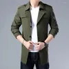 Men's Trench Coats 2024 Brand Spring Autumn Men Superior Quality Buttons Male Fashion Outerwear Jackets Windbreaker Plus Size