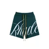 Autumn and Winter New Rhude Letter Jacquard Drawstring Knitting Wool Casual Loose Shorts High Street Pants