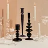Świecane uchwyty przezroczyste stojak na tealight czarny szklany świecznik dekoracje domu ozdoby ozdoby ślubne dekoracja ślubna