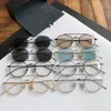 Solglasögon ramar thomb vintage legering retro runda metall tb101 glasögon ram för manlig och kvinnlig blå lins