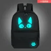 Sac à dos Luminous Finger Finger étudiant scolaire Sac à dos sac à dos pour garçons fille Lock School Bag des hommes noirs Packs 2022 Nouveau arrivée