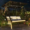 Camp Furniture Outdoor Swing Stoel met zonne -energie Licht Balkon Binnenplaats Lazy Hangock Garden Rocken