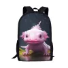 Çantalar Axolotl Desen Sırt Çantası Çocuklar İçin İlköğretim Çocukları Ayarlanabilir Kayışla Kitap Çantaları Öğrenci Schoolbag Hafif Kişiselleştir