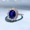 Cluster Rings Luomansi Luxury Ring 7x9MM Tanzanite S925 Silver Shining Jewelry Women's Anniversary Party Birthday Mother Gift