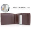 Holders Genuine Leather Mens Slim Wallet with Money Clip Antiscan Thin Small Wallet RFID Blocking Front Pocket ID Credit Card Holder