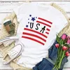 女性のTシャツプラスサイズ女性グラフィックUSAフラッグアメリカン愛国的なハートラブサマーTシャツトップレディレディース服バケーションTウェアTシャツY240420