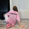 Designer hoogwaardige Parijs 23SS vervaagde schaduw Gedrukte unisex trendy zomer korte mouwen t-shirt voor koppels