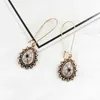 Dangle Earrings Especially Water Drop For Women Tear-shaped Earring Mosaic Zircon Metal Symmetric Pendant Pine Pattern Jewelry