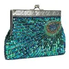 Clutches Vintage Peacock Style Femmes Sequin Evenin Embrayer Sac Sac Bolsas Mujer pour Banquet Wedding Party Nouveau Arrivée