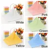 Wipe Children Solid Color Square Faces Towel Bamboo Fiber Wiping Hands Towels With Hook Absorbent Face Wash Rag Th0170 s