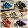 2024 NIEUWE LUXURYS LORA PIANAS LOAFERS Women Men Men Kleedschoenen Designer Fashion Business Leather Flat Low Suede Cow Oxfords Casual Mocassins Lazy Shoe