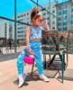 Clothing Sets 2024 Girls' Sexy Short Vest Camisole Color Matching Casual Sweatpants Fashionable Printed Comfortable Two-Piece Suit